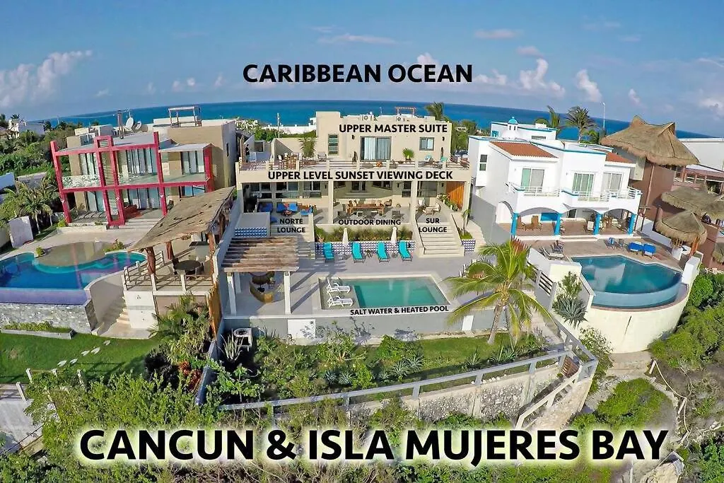 Villa Casa Vaya Vida: Deluxe Island Villa-Views Sunrise @ Caribbean, Sunset @ Cancun/Isla Bay Isla Mujeres